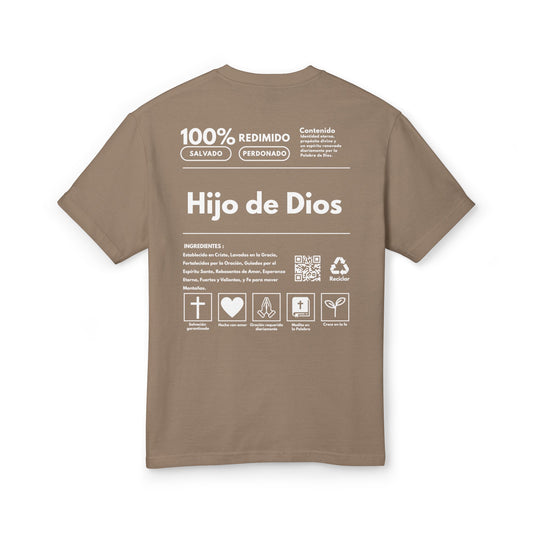 "HIJO DE DIOS" CLASSIC FIT WHITE FONT
