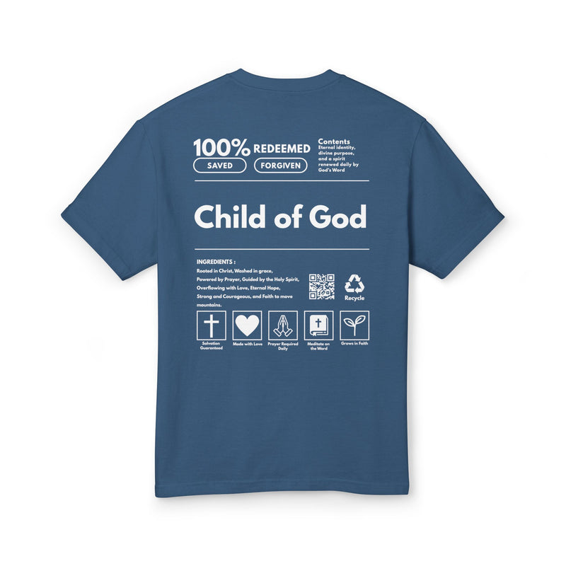 "CHILD OF GOD" CLASSIC FIT WHITE FONT