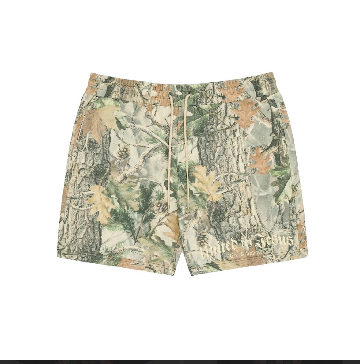 United For Jesus Wooded Camo Cargo Shorts