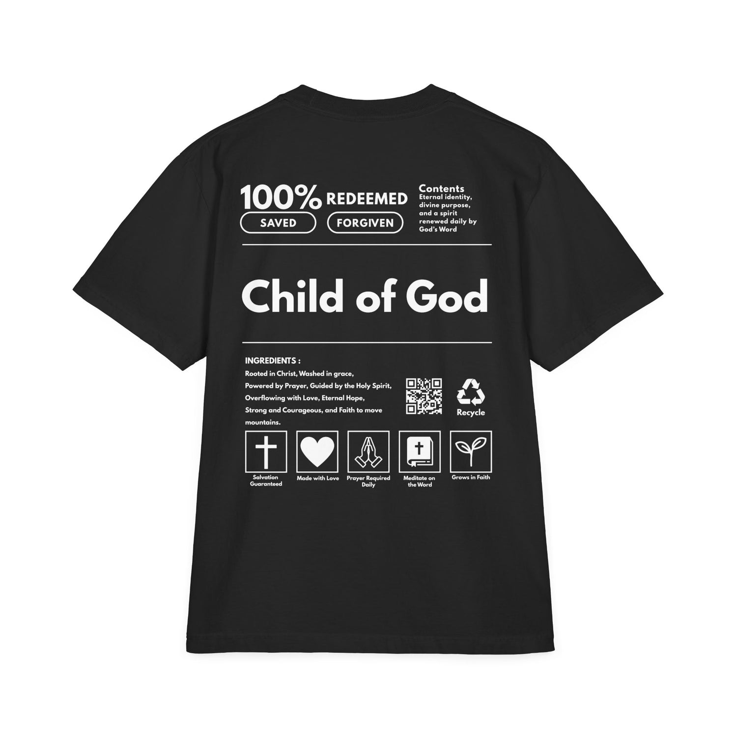 "CHILD OF GOD" WHITE FONT OVERSIZED T