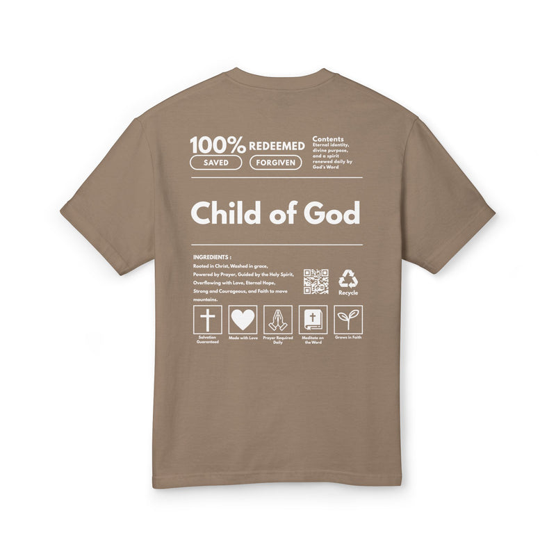 "CHILD OF GOD" CLASSIC FIT WHITE FONT