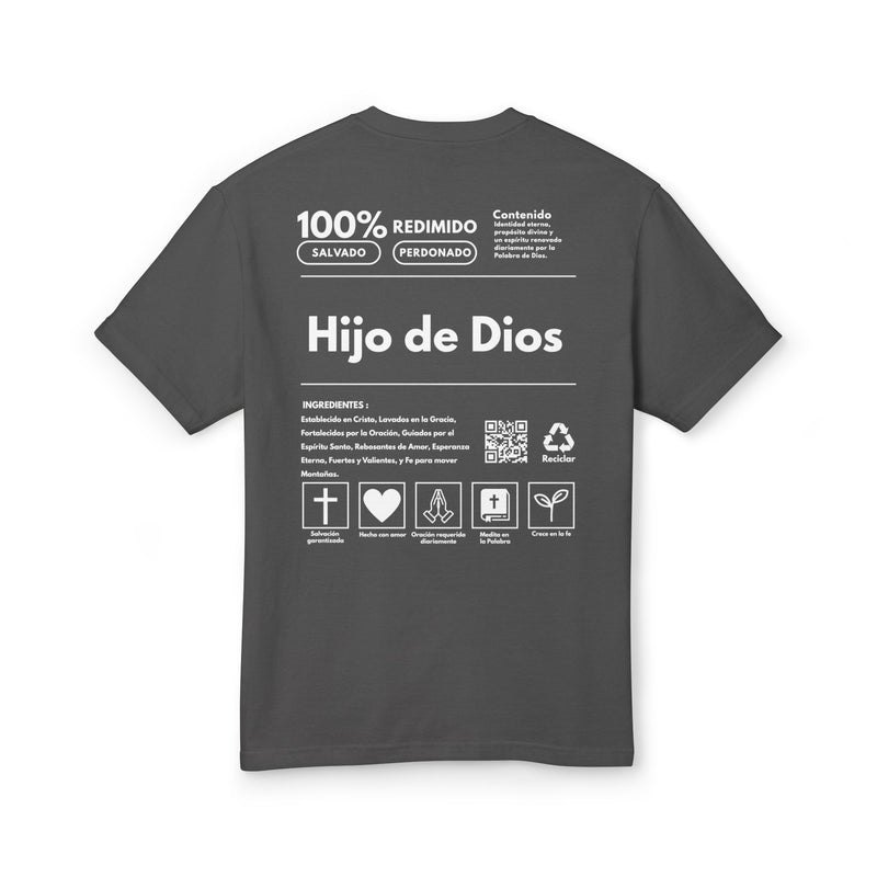 "HIJO DE DIOS" CLASSIC FIT WHITE FONT