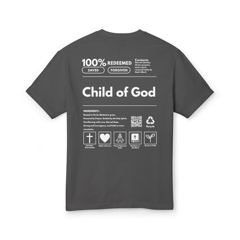 "CHILD OF GOD" CLASSIC FIT WHITE FONT